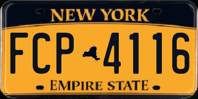 NY license plate FCP4116