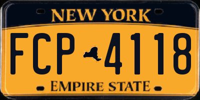 NY license plate FCP4118