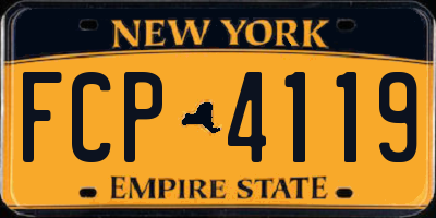 NY license plate FCP4119