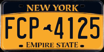 NY license plate FCP4125