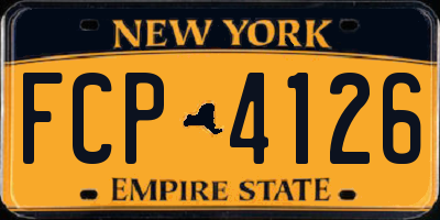 NY license plate FCP4126
