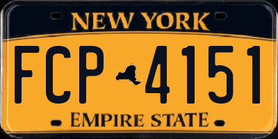 NY license plate FCP4151