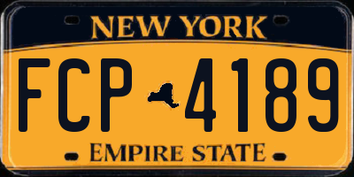 NY license plate FCP4189