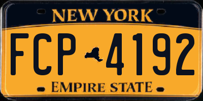 NY license plate FCP4192