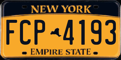NY license plate FCP4193