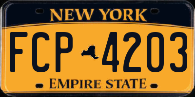 NY license plate FCP4203