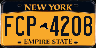NY license plate FCP4208