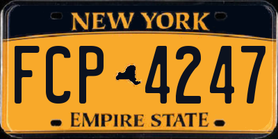 NY license plate FCP4247