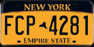 NY license plate FCP4281