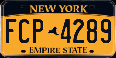 NY license plate FCP4289