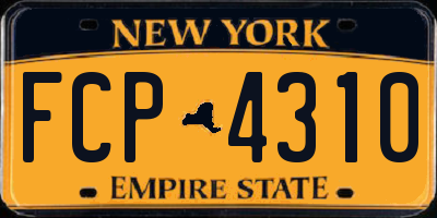 NY license plate FCP4310