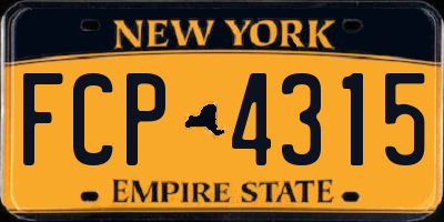 NY license plate FCP4315