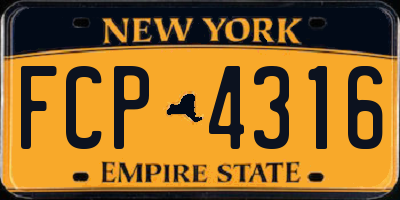 NY license plate FCP4316