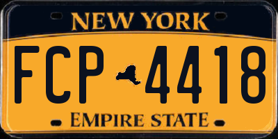 NY license plate FCP4418