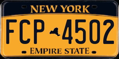 NY license plate FCP4502
