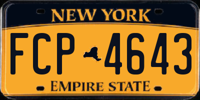NY license plate FCP4643
