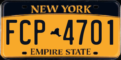 NY license plate FCP4701