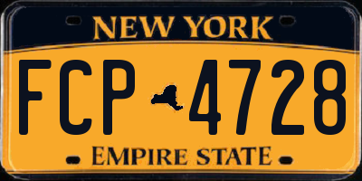 NY license plate FCP4728