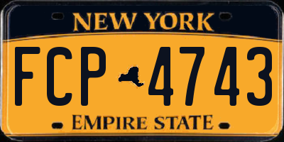 NY license plate FCP4743