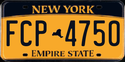 NY license plate FCP4750