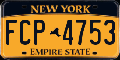 NY license plate FCP4753