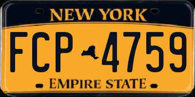 NY license plate FCP4759