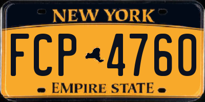 NY license plate FCP4760