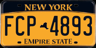 NY license plate FCP4893