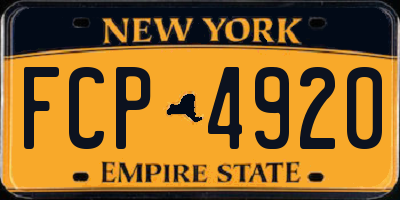 NY license plate FCP4920