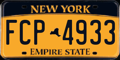 NY license plate FCP4933