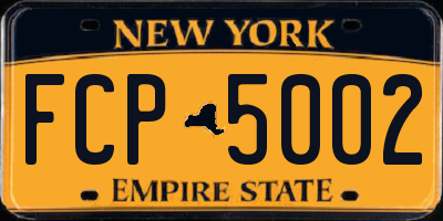 NY license plate FCP5002