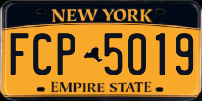 NY license plate FCP5019