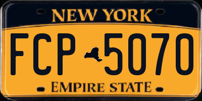 NY license plate FCP5070