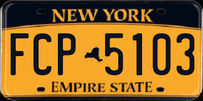 NY license plate FCP5103