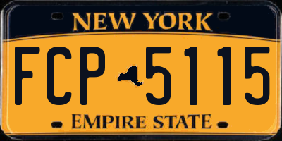 NY license plate FCP5115
