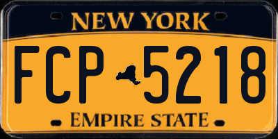 NY license plate FCP5218