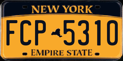 NY license plate FCP5310