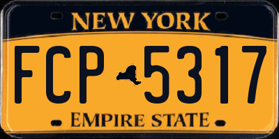 NY license plate FCP5317