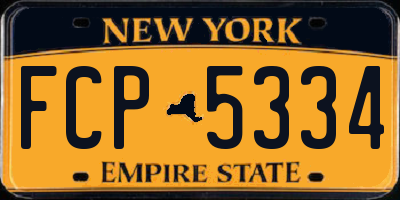 NY license plate FCP5334