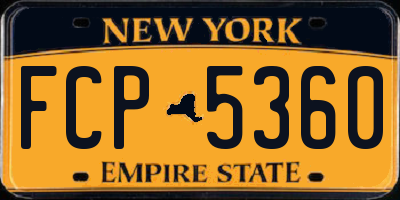 NY license plate FCP5360