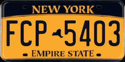 NY license plate FCP5403