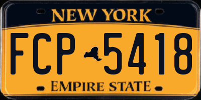 NY license plate FCP5418