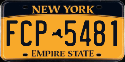 NY license plate FCP5481