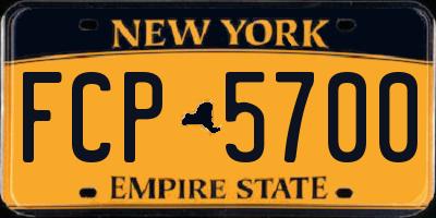 NY license plate FCP5700