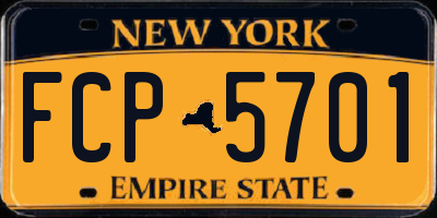 NY license plate FCP5701