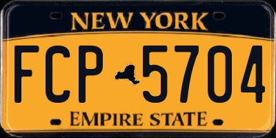 NY license plate FCP5704