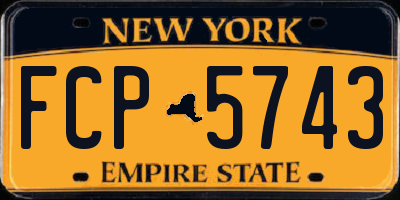 NY license plate FCP5743