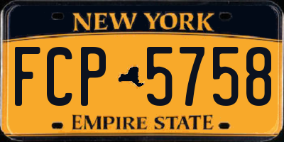 NY license plate FCP5758
