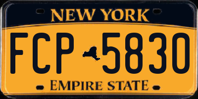 NY license plate FCP5830