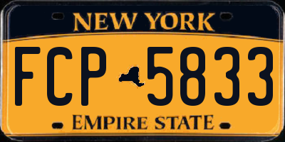 NY license plate FCP5833